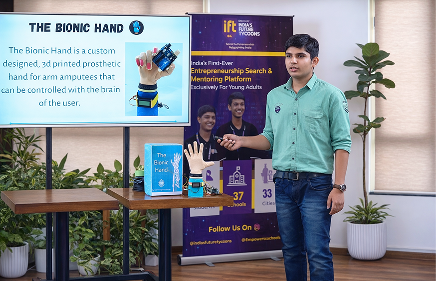 Student working on creative project